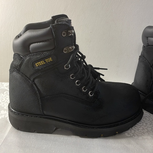 Brahma Mens Black Steel Toe Work Boot - Thinsulate Water Resistant Size 7W - Picture 2 of 7